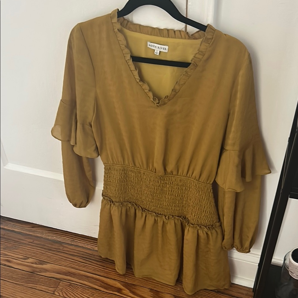 Moon River Women's Mustard Dress - Size Small